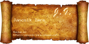 Jancsik Imre névjegykártya