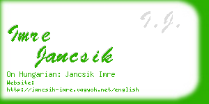 imre jancsik business card